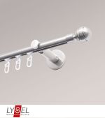 edelstahl-optik Vorschau Lysel - SET Opal Innenlauf 160cm Träger offen mit Endstücke Kugel in Weiß #1W edelstahl-optik