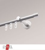 edelstahl-optik Vorschau Lysel - SET Opal Innenlauf 160cm Träger offen mit Endstücke Zylinder in Weiß #1W edelstahl-optik