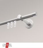 edelstahl-optik Vorschau Lysel - SET Opal Innenlauf 160cm Träger offen mit Endstücke Kappe in Weiß #1W edelstahl-optik