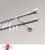 Vorschau Lysel - SET Opal Mix 160cm 2 Lauf Doppel-Kombiträger offen mit Endstücke Konus in Weiß #1W edelstahl-optik