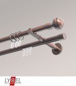 Vorschau Lysel - SET Opal Mix 160cm 2 Lauf Doppel-Kombiträger offen mit Endstücke Kugel in Weiß #1W bronze