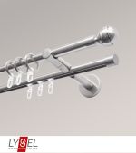 Vorschau Lysel - SET Opal Mix 160cm 2 Lauf Doppel-Kombiträger offen mit Endstücke Kugel in Weiß #1W edelstahl-optik