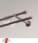 Vorschau Lysel - SET Opal Mix 160cm 2 Lauf Doppel-Kombiträger offen mit Endstücke Zylinder in Weiß #1W bronze