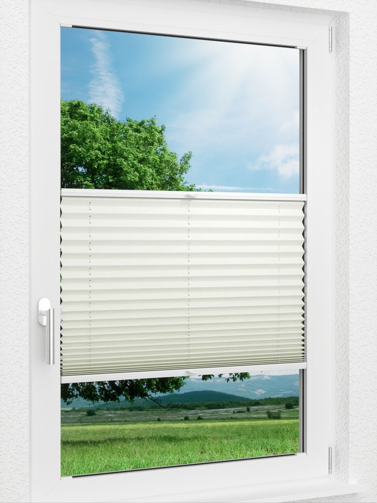 Stoff Plissee Maßanfertigung LYSEL HOME Plissee 241A Crush Pearl