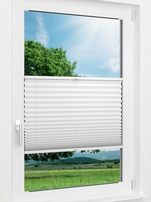 LYSEL HOME Plissee 209B Krepp Pearl Fensteransicht